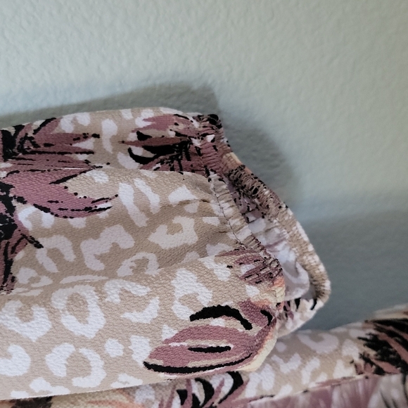 Fig & Flower Popover Office Boho Mixed Print Blouse Top Medium - Picture 4 of 5